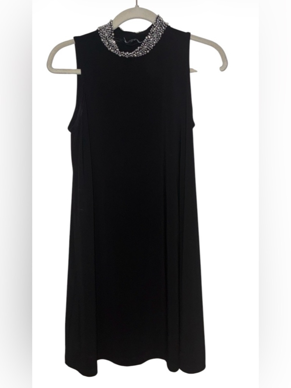 Tahari Black Dress with Silver Accents Sz M Gently used